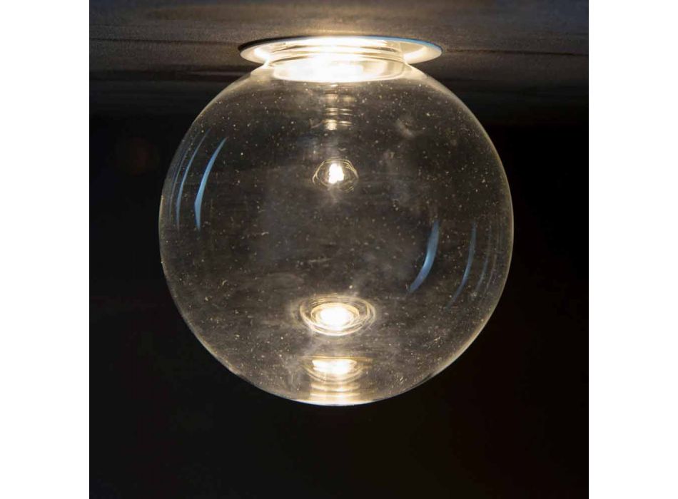 Aluminium inbouwlamp met decoratief glas gemaakt in Italië - Ampolla