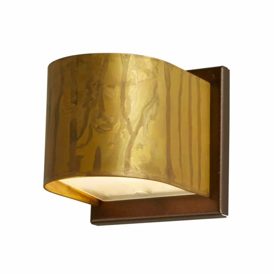 Moderne wandlamp in messing en roestvrij Ø11xh.11xsp.12 cm Bernadet Viadurini