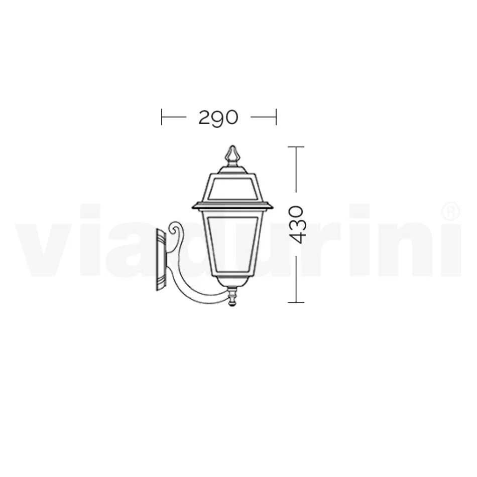 Buitenwandlamp van gegoten aluminium en glas Made in Italy - Elric Viadurini