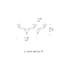 Wandlamp met 2 lampjes van handgemaakt Venetië-glas - Ismail Viadurini