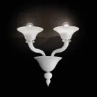 Wandlamp met 2 lampjes van handgemaakt Venetië-glas - Ismail Viadurini