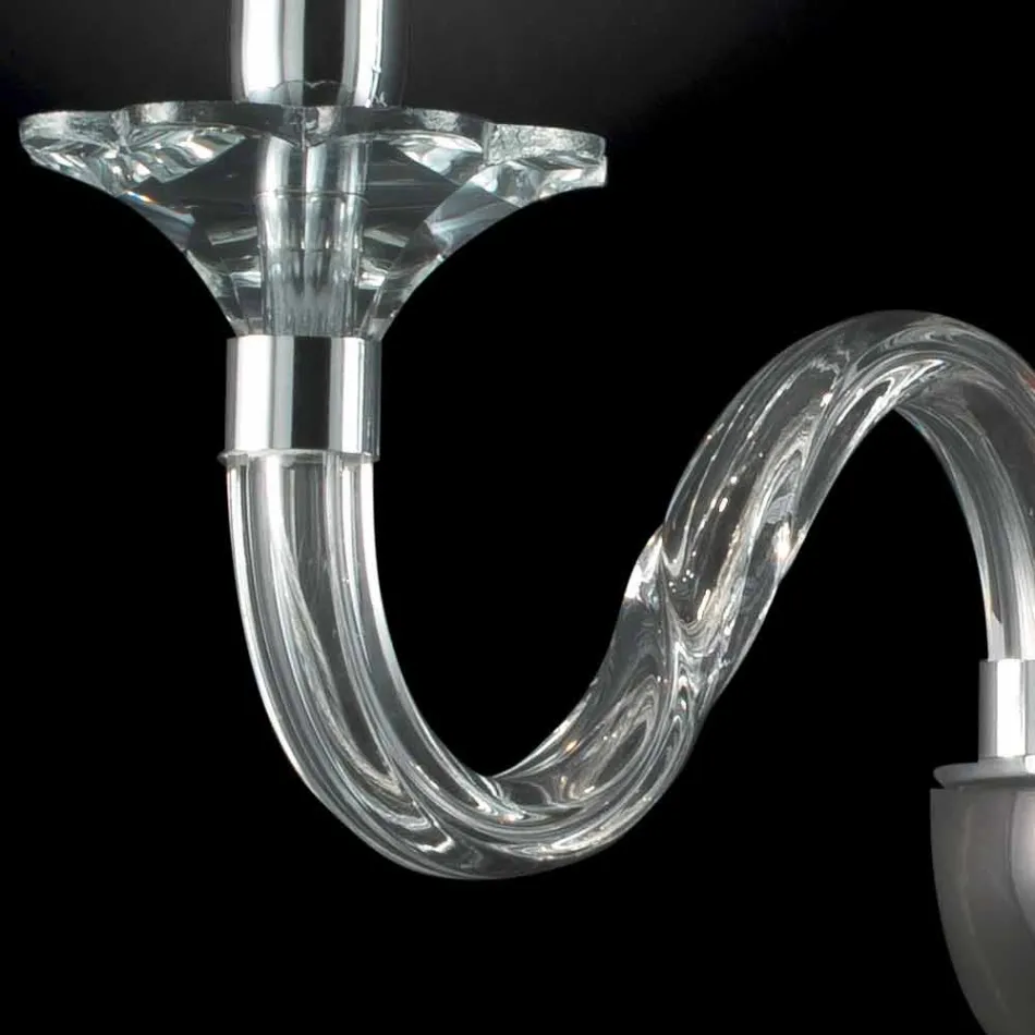 Wandlamp in twee glazen lampen en cristallo Ivy, made in Italy Viadurini