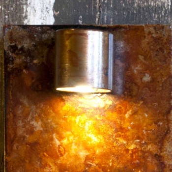 Artisanale wandlamp in ijzeren Corten-afwerking Made in Italy - Cialda