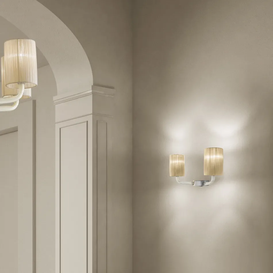 Handgemaakte Venetiaanse glazen wandlamp Made in Italy - Graham Viadurini