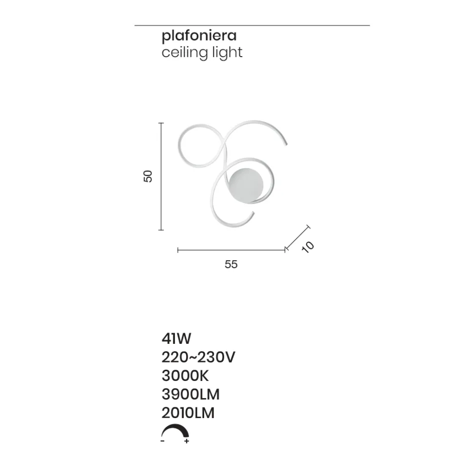 Wandlamp met LED in gelakt metaal modern design - Trella Viadurini