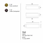 Lamp ontwerp muur van messing en roestvrij Ø35xh.10xsp.9 cm Harya Viadurini
