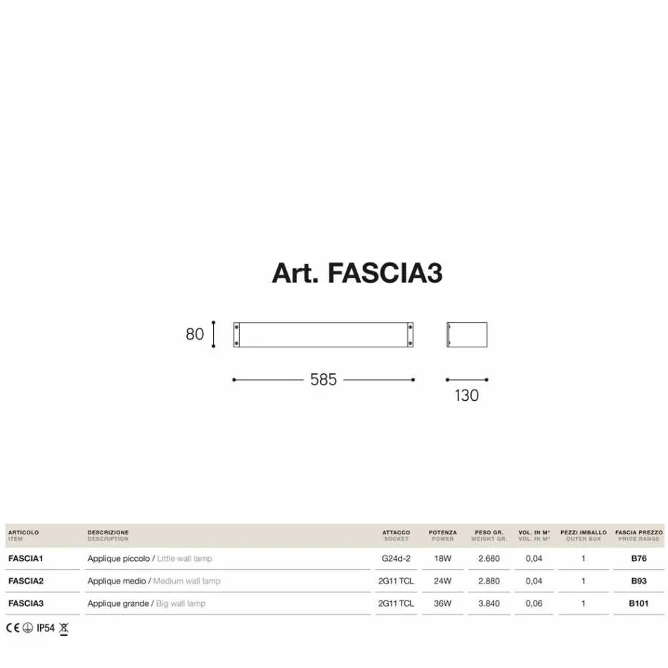 Wandlamp Fashion koper en wit methacrylaat Viadurini