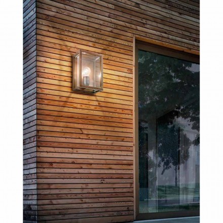 door grote wandlamp van messing en glaspaneel The Light Viadurini