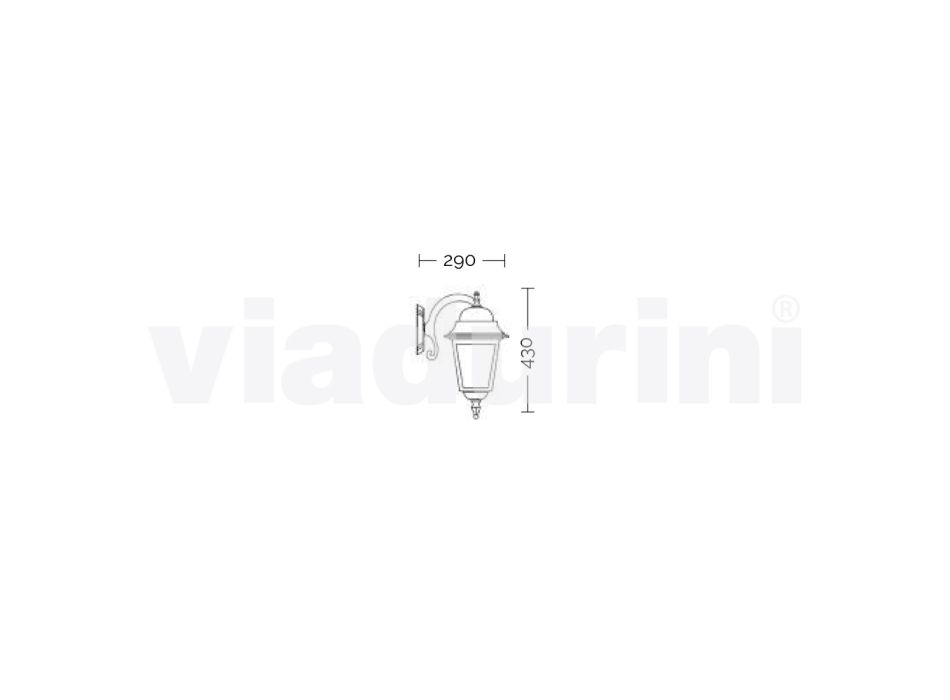 Aluminium wandlamp gemaakt in Italië, Aquilina Viadurini