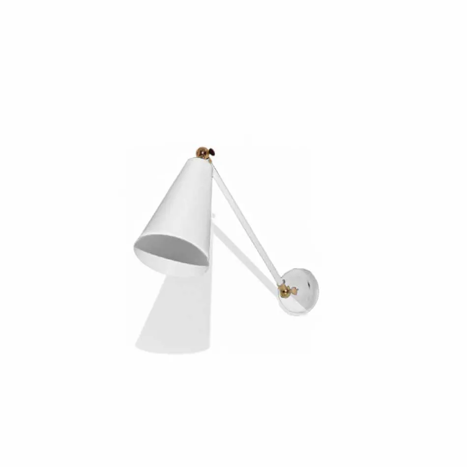 Metalen wandlamp met details in goudkleurige afwerking Made in Italy - Zaira Viadurini