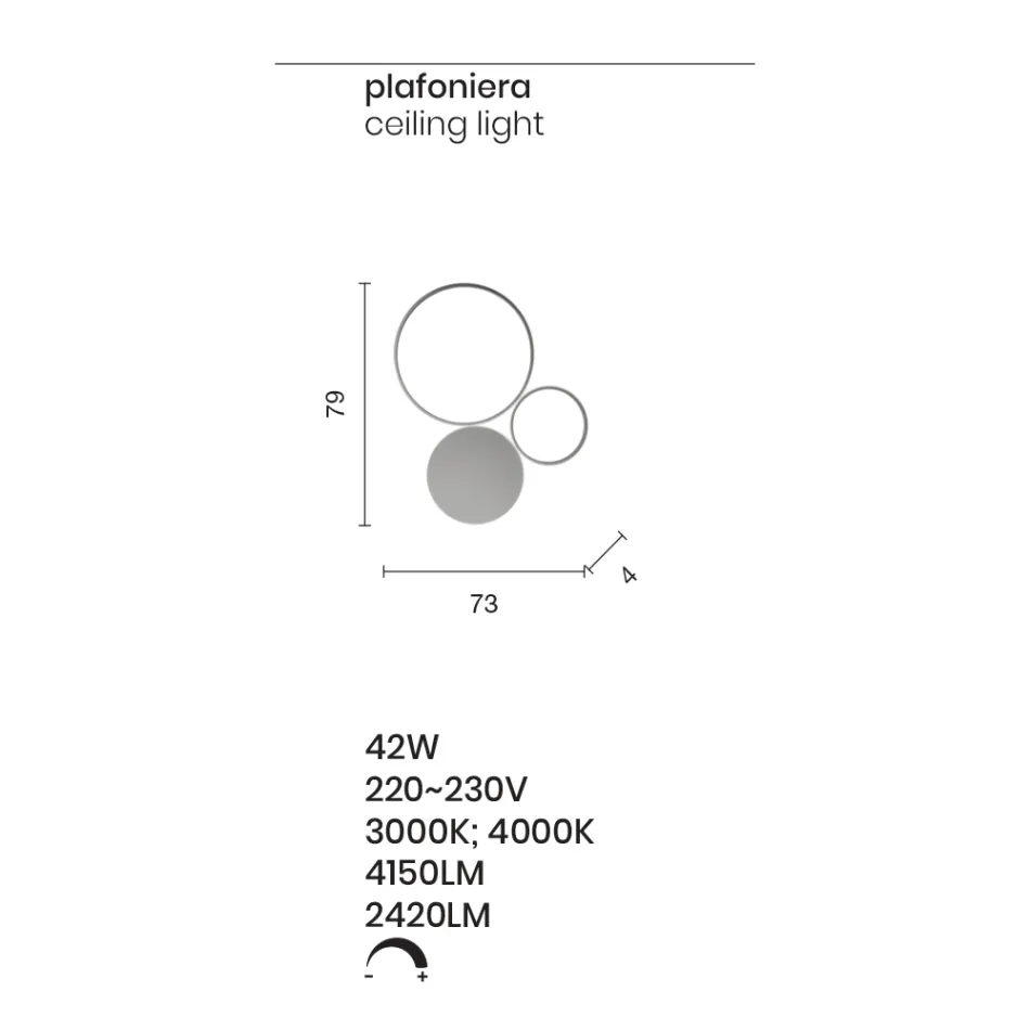 Wandlamp in gelakt metaal met LED modern design - Punto Viadurini