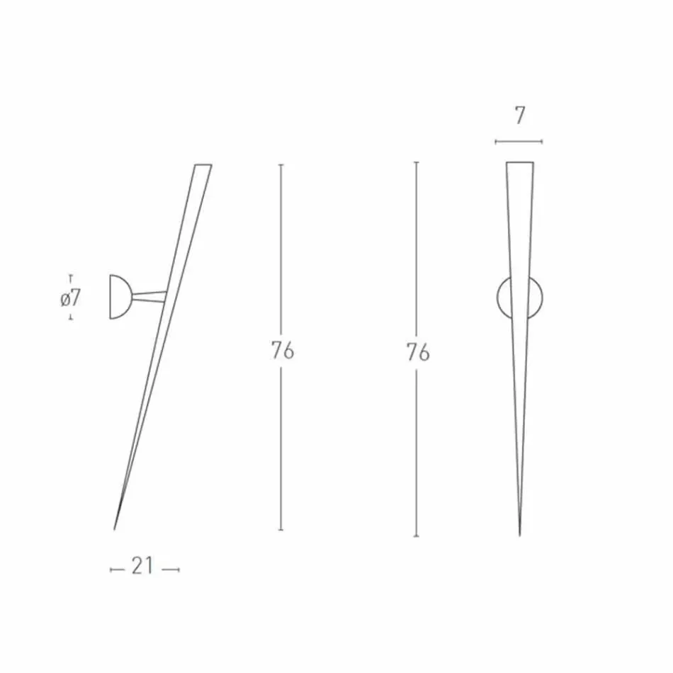 Wandlamp van gelakt metaal met geïntegreerde LED Made in Italy - Throne Viadurini