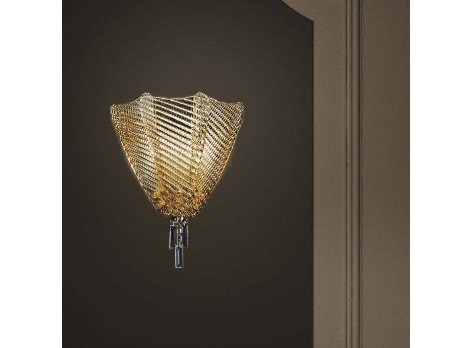 Wandlamp in amberkleurig Venetië-glas gemaakt in Italië - Fabiana Viadurini