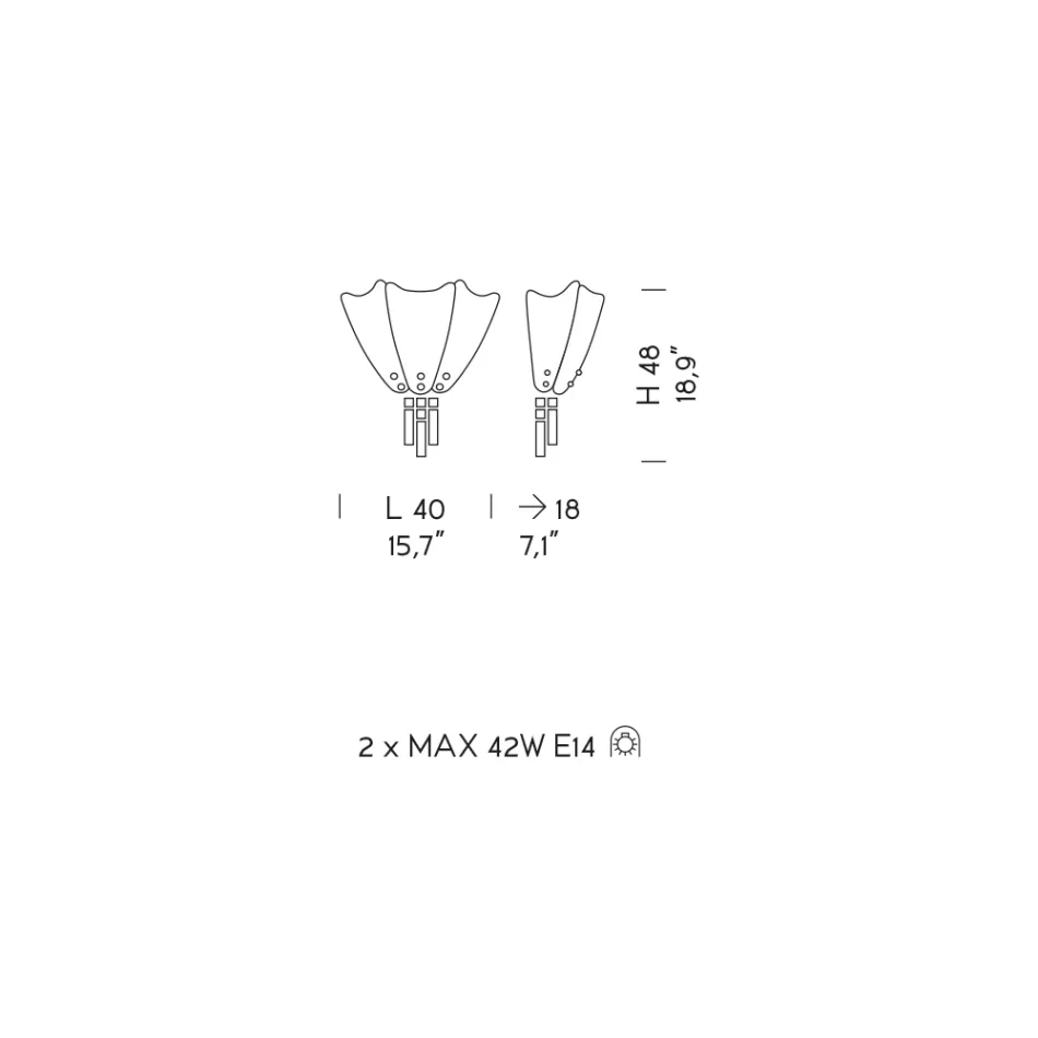 Amberkleurige Venetië glazen wandlamp Made in Italy - Fabiana Viadurini