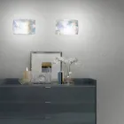 Handgeblazen parelmoer glazen wandlamp in Venetië - Chrystal Viadurini