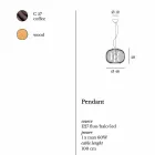 moderne wandlamp Steel Ø48xh.40xL.cavo100 cm Beren Viadurini