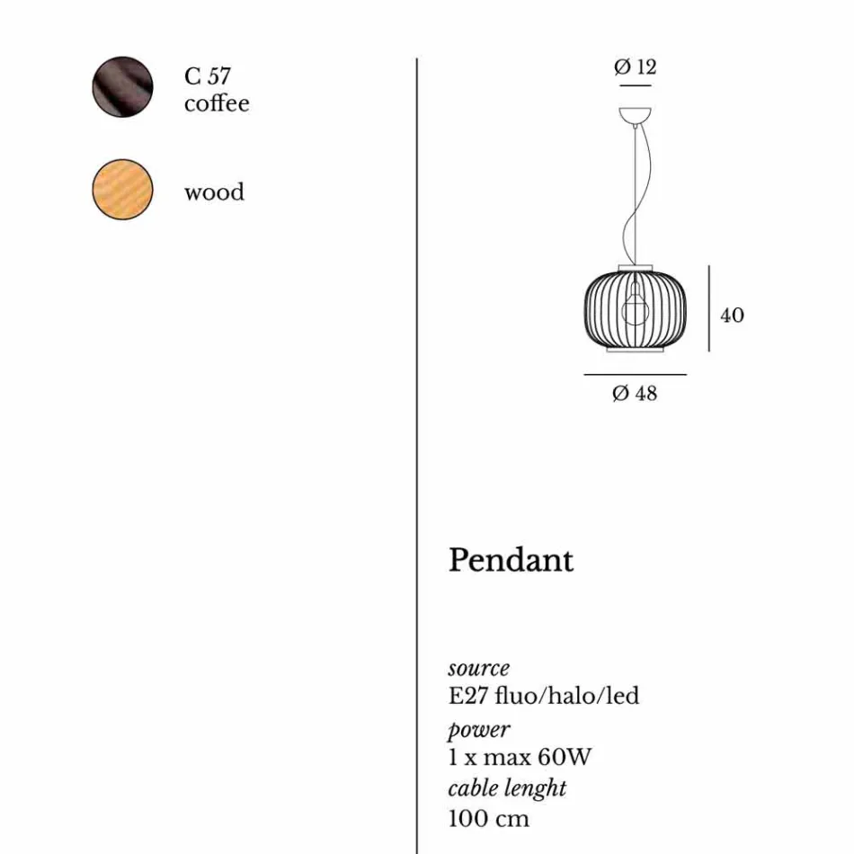 moderne wandlamp Steel Ø48xh.40xL.cavo100 cm Beren Viadurini