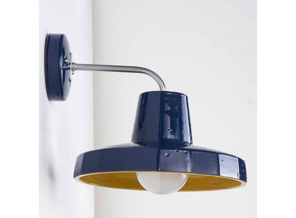 Moderne wandlamp in Toscaanse majolica en messing, Rossi Toscot Viadurini