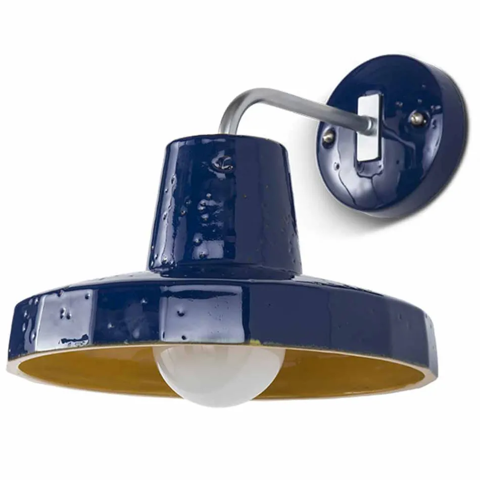 Moderne wandlamp in Toscaanse majolica en messing, Rossi Toscot Viadurini