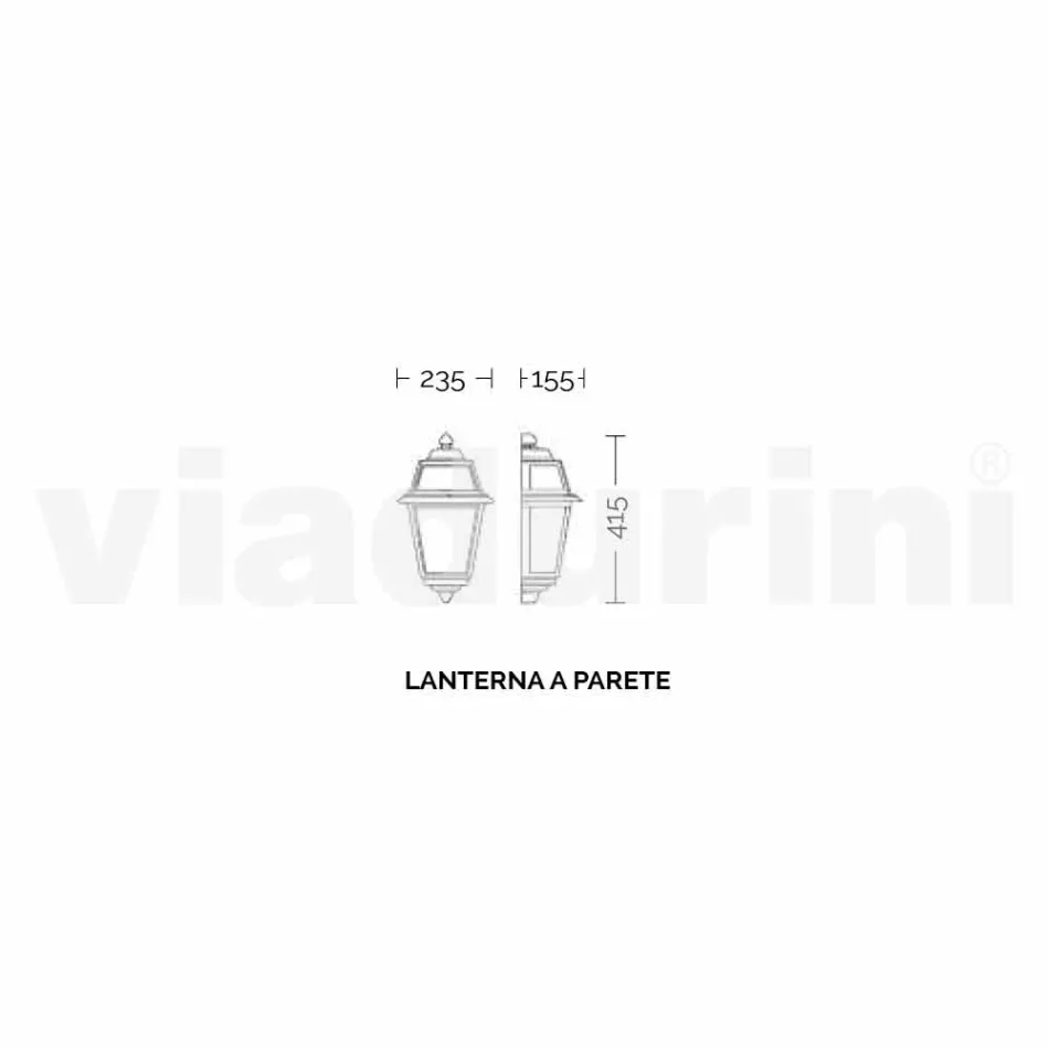 Wandlamp voor klassiek buiten gemaakt in Italië, Kristel aluminium Viadurini