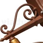 Buitenwandlamp van aluminium en messing Made in Italy - Adela Viadurini