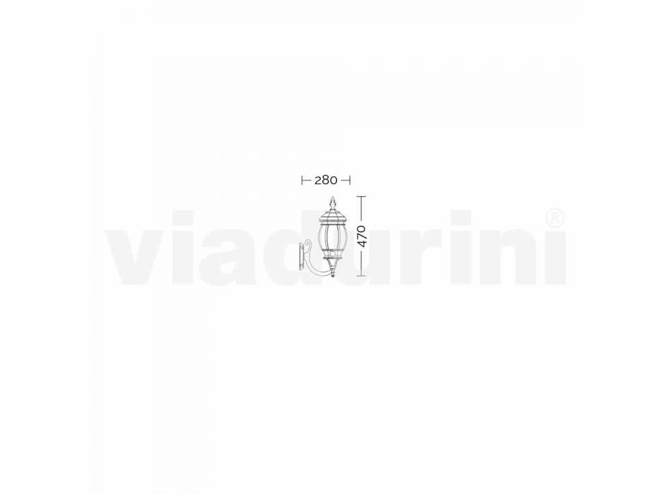 Wandlamp voor buiten in aluminium geproduceerd in Italië, Anika Viadurini