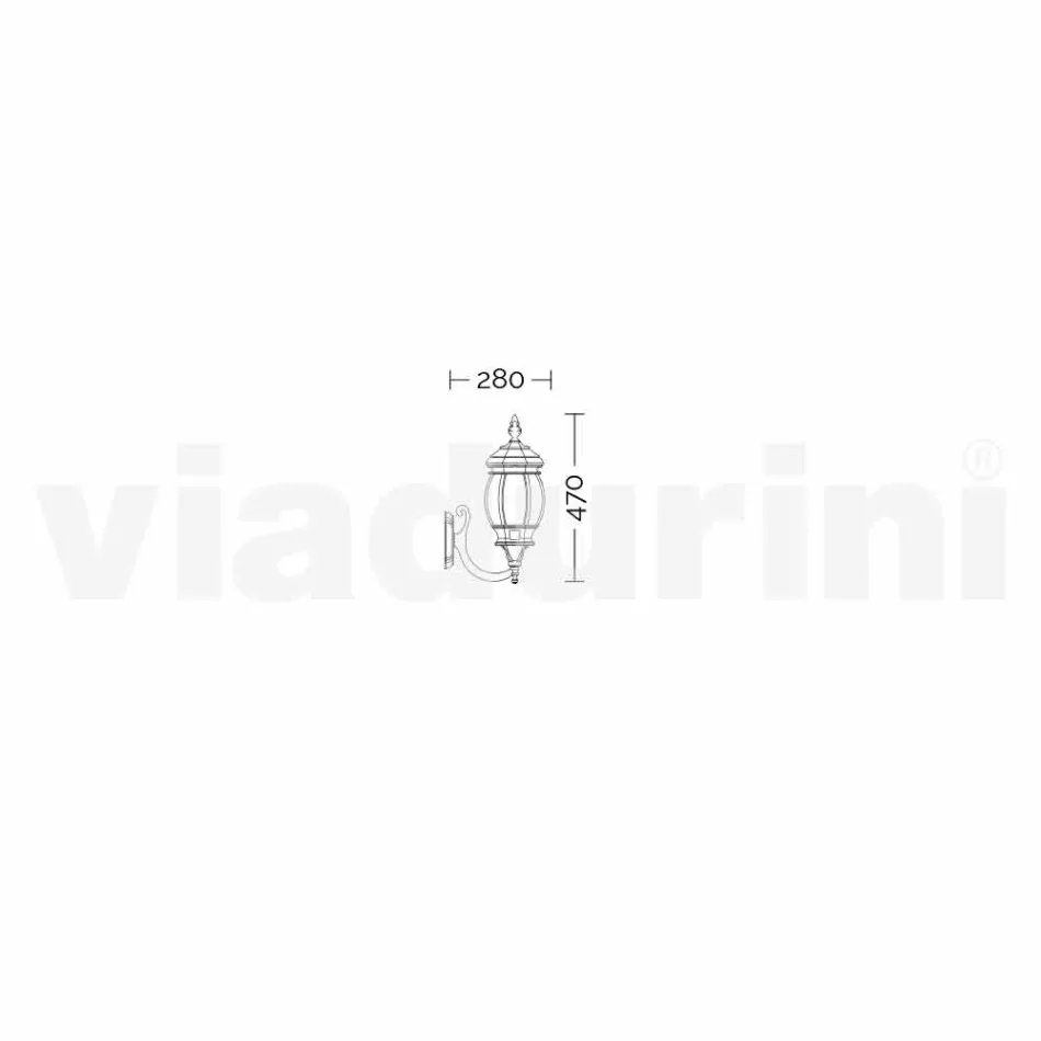 Wandlamp voor buiten in aluminium geproduceerd in Italië, Anika Viadurini