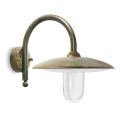 Vintage messing en helder glazen buitenwandlamp - Draak