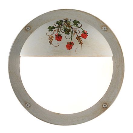 Ronde handgeschilderde aluminium tuinwandlamp - Brindisi Viadurini