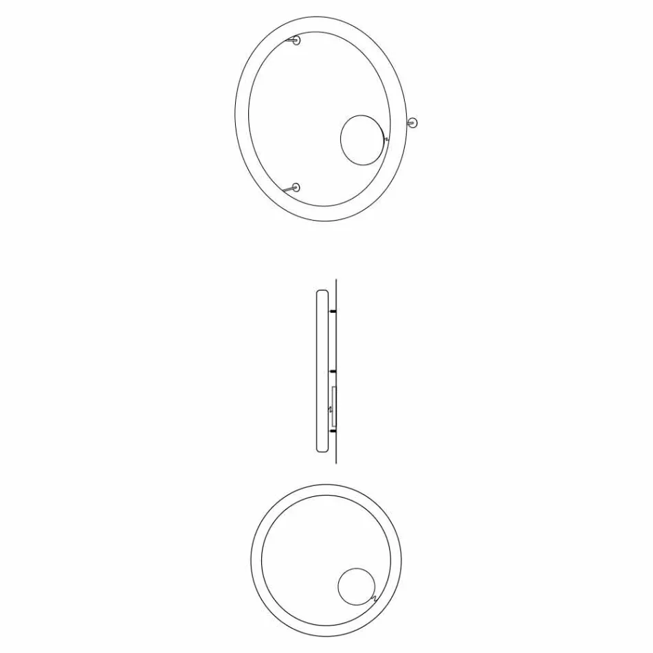 Moderne ronde wandlamp in polyethyleen Made in Italy - Slide Giotto Viadurini