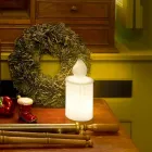 Witte Led Tafellamp Lichtgevende Kaars Design by Slide - Flame Viadurini