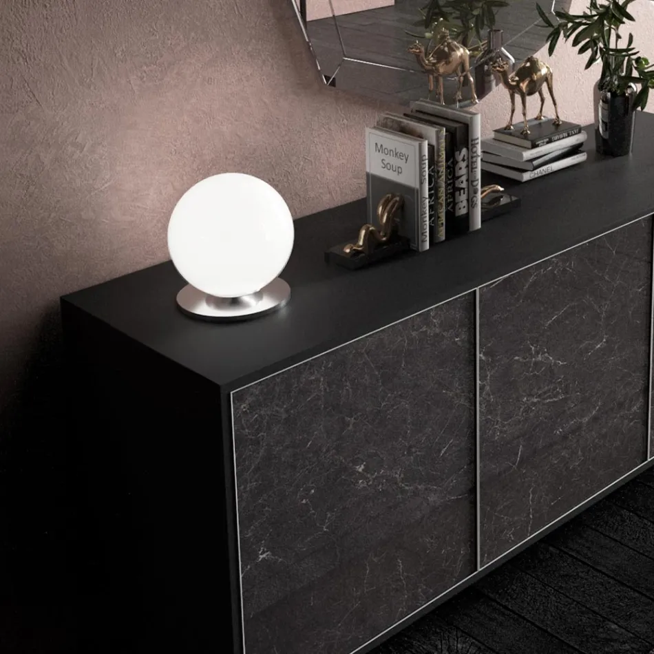 Artisan tafellamp van geblazen wit Venetiaans glas - Snow Viadurini