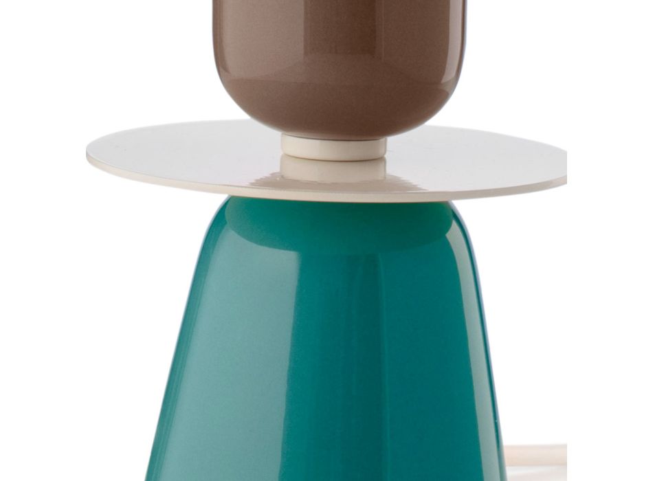 Lage keramische tafellamp in 2 kleuren Made in Italy - Berimbau Viadurini