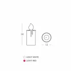 Witte of rode lichtgevende kaars tafellamp Design by Slide - Fiammetta Viadurini