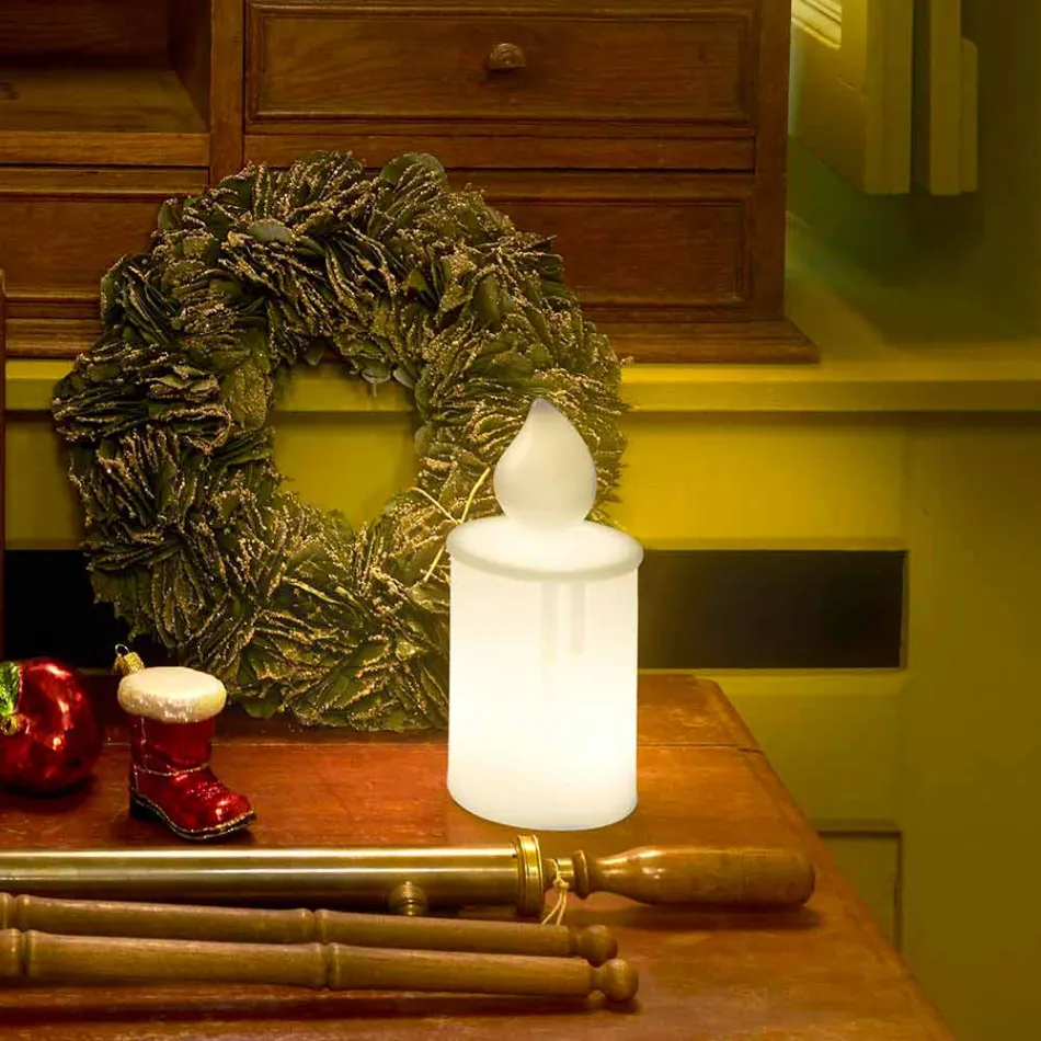 Witte of rode lichtgevende kaars tafellamp Design by Slide - Fiammetta Viadurini