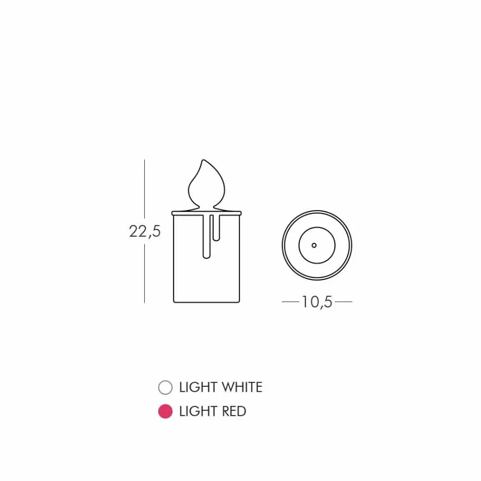 Witte of rode lichtgevende kaars tafellamp Design by Slide - Fiammetta Viadurini