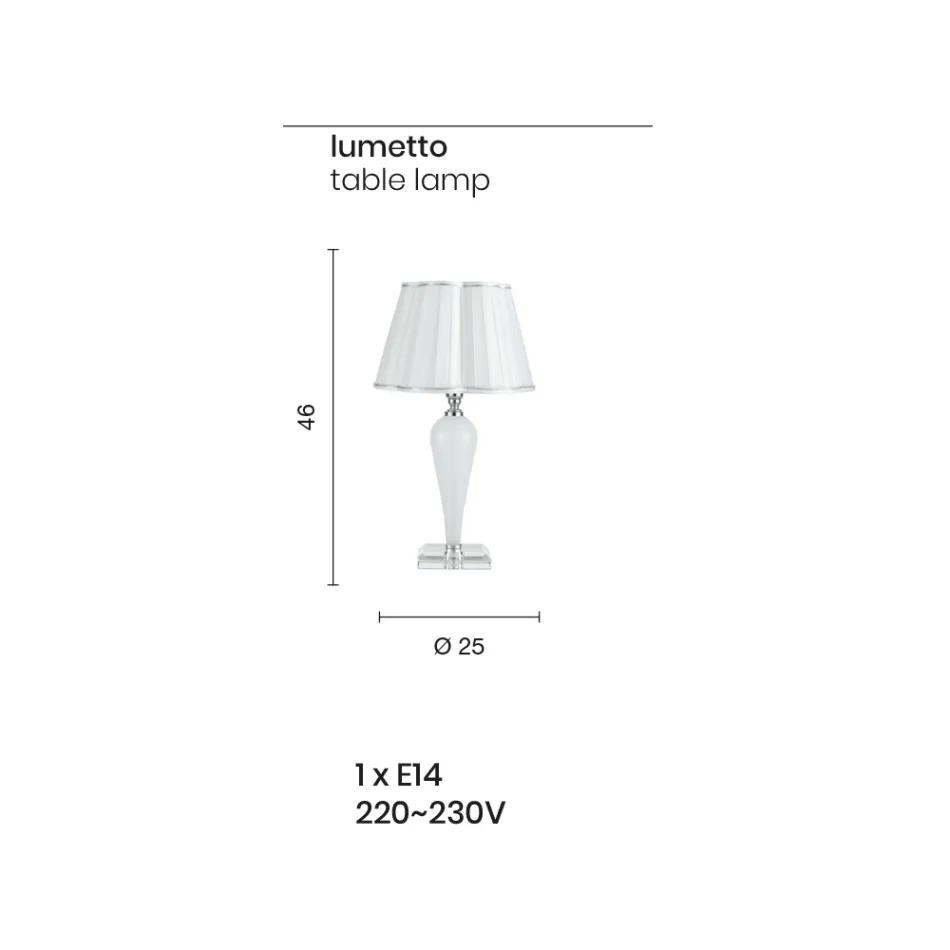 Klassieke tafellamp handgemaakt van glas en kristal - Mariangela Viadurini