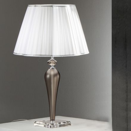 Klassieke tafellamp handgemaakt van glas en kristal - Mariangela Viadurini