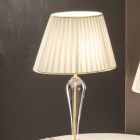Klassieke Italiaanse handgemaakte glazen tafellamp en lampenkap - Rapallo Viadurini