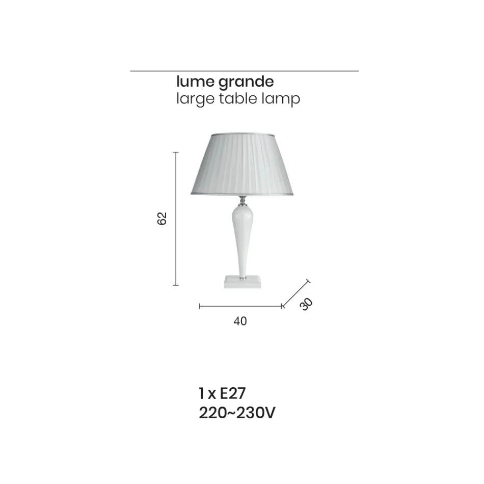 Klassieke Italiaanse handgemaakte glazen tafellamp en lampenkap - Rapallo Viadurini