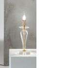 Klassieke tafellamp van handgemaakt Italiaans glas en goudkleurig metaal - Oliver Viadurini