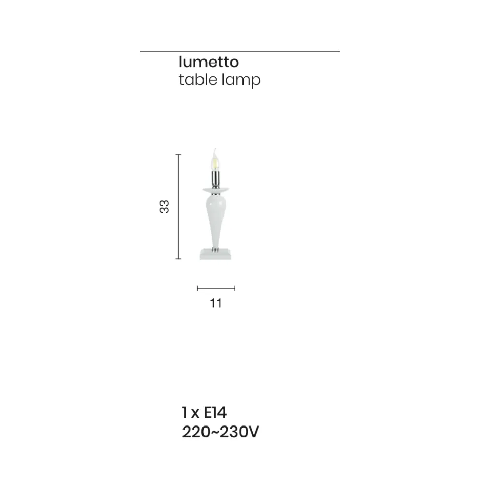 Klassieke tafellamp van handgemaakt Italiaans glas en goudkleurig metaal - Oliver Viadurini