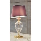 Klassieke ambachtelijke glazen tafellamp en luxe lampenkap - Vlaanderen Viadurini