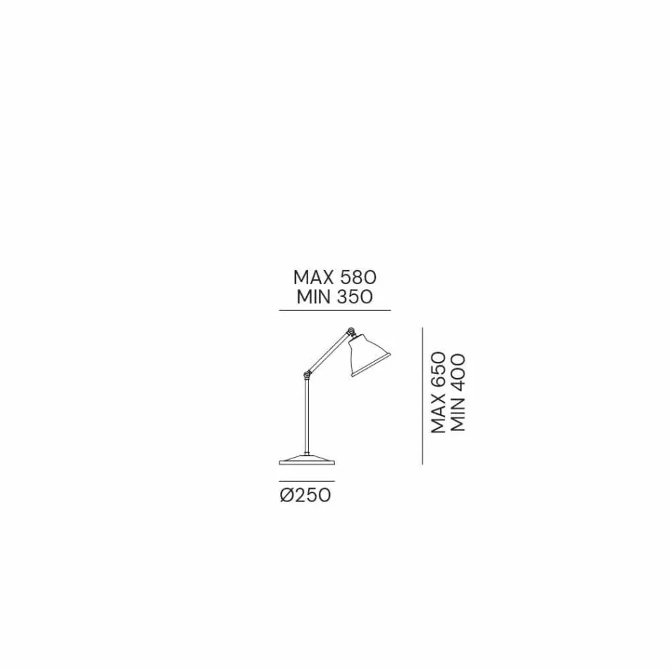 Tafellamp met verbinding in messing en ijzer Vintage design - Loft van Il Fanale Viadurini
