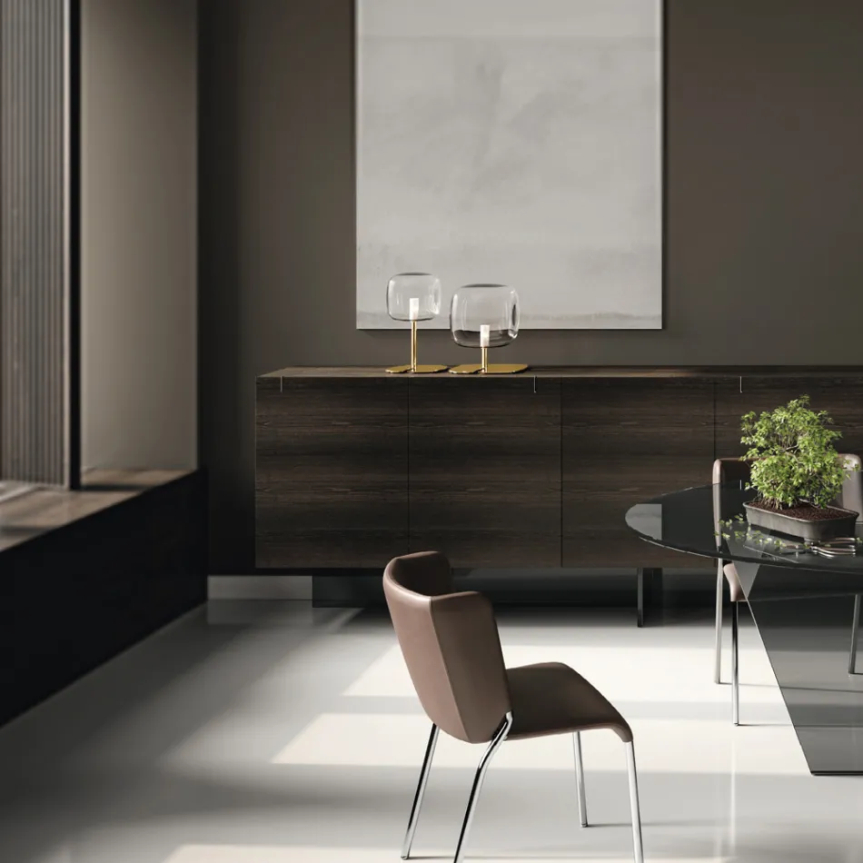 Tafellamp met glanzende metalen structuur Made in Italy - Donatina Viadurini