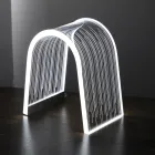 Transparante acrylkristallen tafellamp met gegraveerde decoratie - Bertella Viadurini