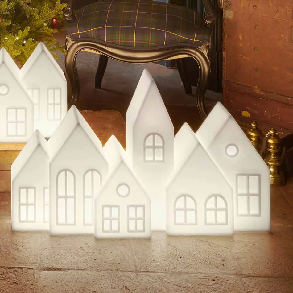 Design Tafellamp met Witte of Rode Led Huizen Design Glijbaan - Kuusi Viadurini