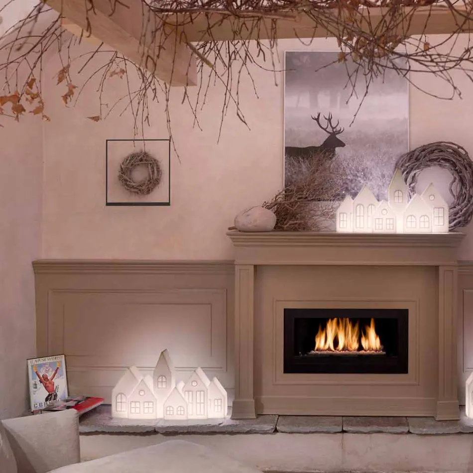 Design Tafellamp met Witte of Rode Led Huizen Design Glijbaan - Kuusi Viadurini