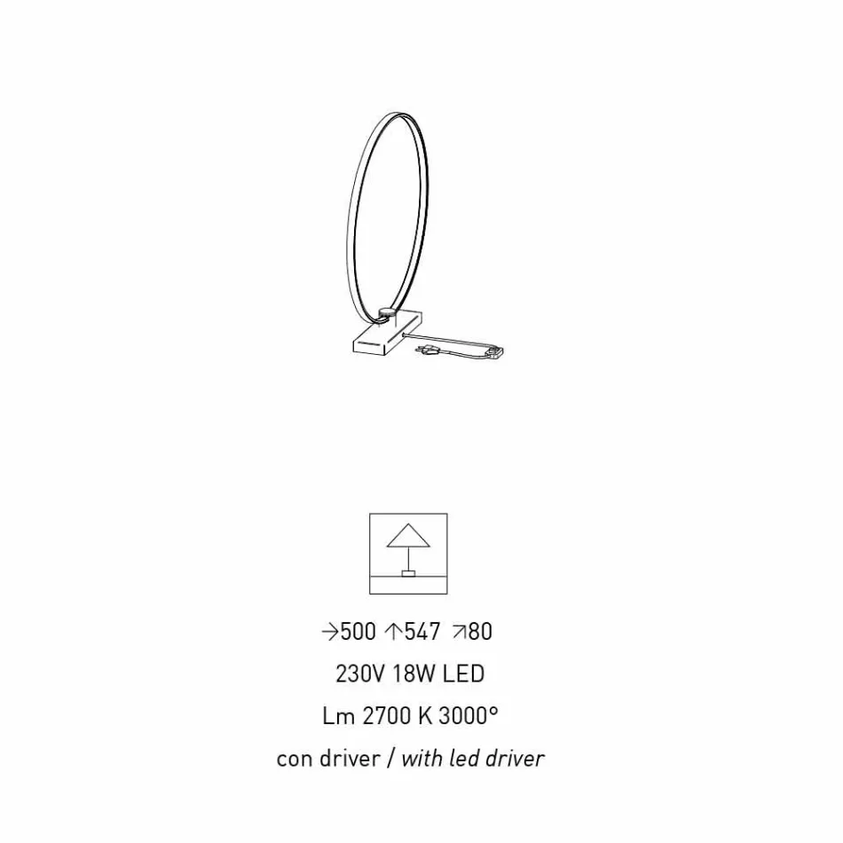 Design tafellamp in zwart aluminium en messing Made in Italy - Norma Viadurini