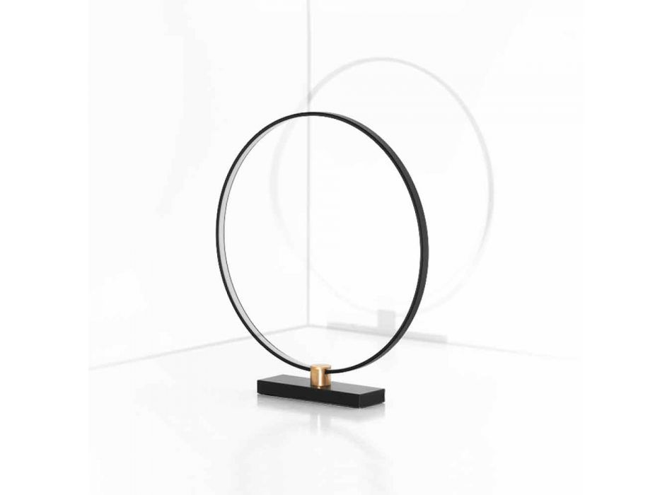 Design tafellamp in zwart aluminium en messing Made in Italy - Norma Viadurini